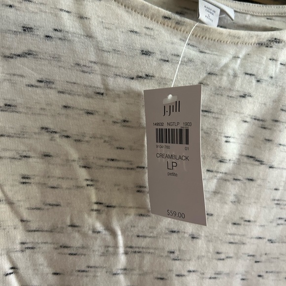 New J Jill Pure Jill Cotton Blend Neutral Top SZ Large Petite or Regular Large - Picture 4 of 11